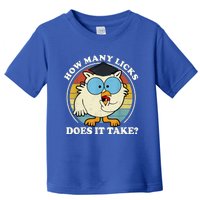 Funny Owl How Many Licks Does It Take Retro Vintage Toddler T-Shirt