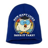 Funny Owl How Many Licks Does It Take Retro Vintage Short Acrylic Beanie