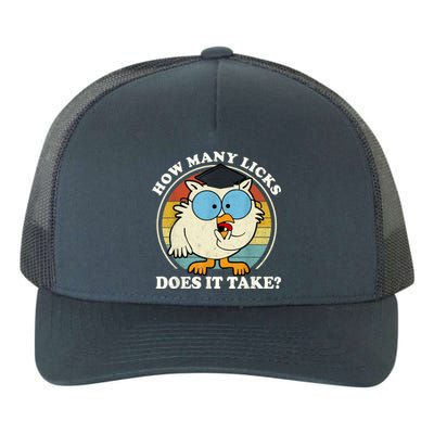 Funny Owl How Many Licks Does It Take Retro Vintage Yupoong Adult 5-Panel Trucker Hat