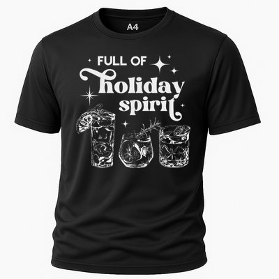 Full Of Holiday Spirits Christmas Spirit Cocktail Club Xmas Cooling Performance Crew T-Shirt