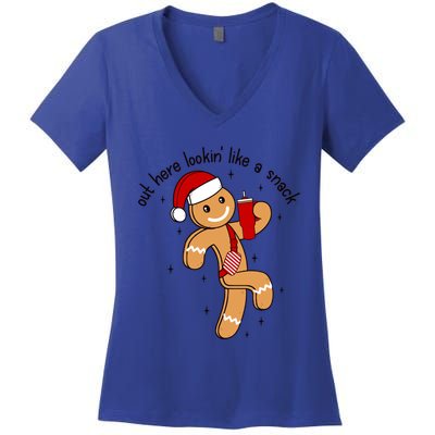 Funny Out Here Lookin Like A Snack Gift Women's V-Neck T-Shirt