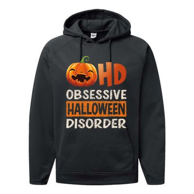 Funny Obsessive Halloween Disorder OHD Pumpkin Costume Performance Fleece Hoodie