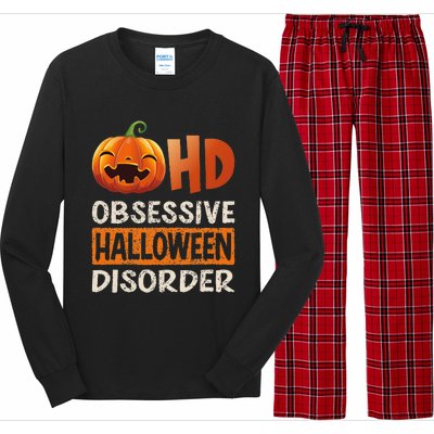 Funny Obsessive Halloween Disorder OHD Pumpkin Costume Long Sleeve Pajama Set