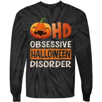 Funny Obsessive Halloween Disorder OHD Pumpkin Costume Tie-Dye Long Sleeve Shirt