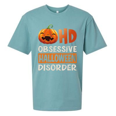 Funny Obsessive Halloween Disorder OHD Pumpkin Costume Sueded Cloud Jersey T-Shirt