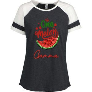 Funny One In A Melon Gamma Matching Group Great Gift Enza Ladies Jersey Colorblock Tee