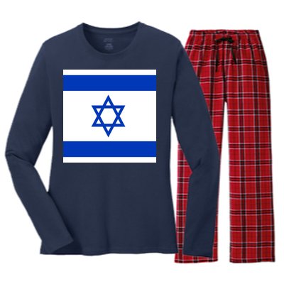 Flag of Israel Women's Long Sleeve Flannel Pajama Set 