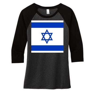 Flag of Israel Women's Tri-Blend 3/4-Sleeve Raglan Shirt