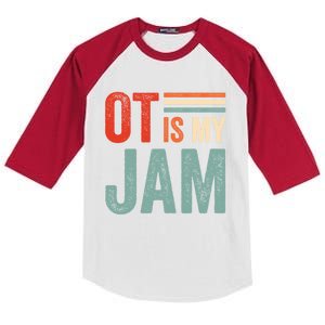 Funny Ot Is My Jam T Giftcool Gift Occupational Therapy Funny Gift Kids Colorblock Raglan Jersey