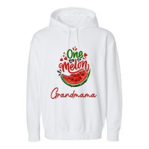 Funny One In A Melon Grandmama Matching Group Great Gift Garment-Dyed Fleece Hoodie