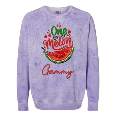 Funny One In A Melon Gammy Matching Group Gift Colorblast Crewneck Sweatshirt