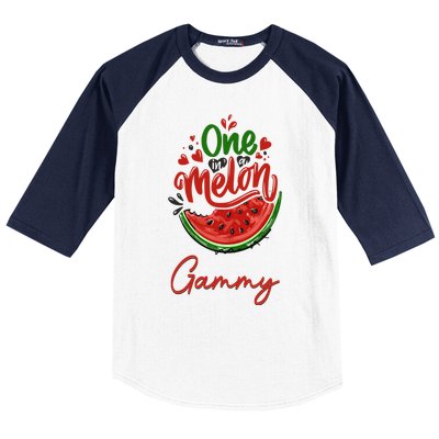 Funny One In A Melon Gammy Matching Group Gift Baseball Sleeve Shirt