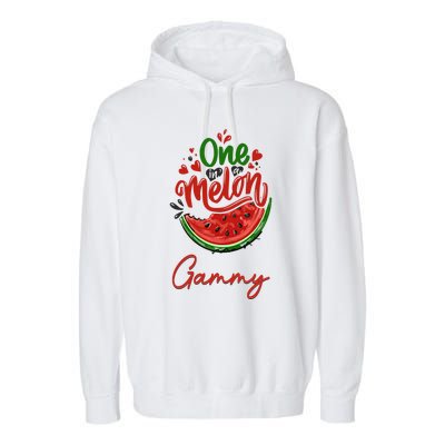 Funny One In A Melon Gammy Matching Group Gift Garment-Dyed Fleece Hoodie