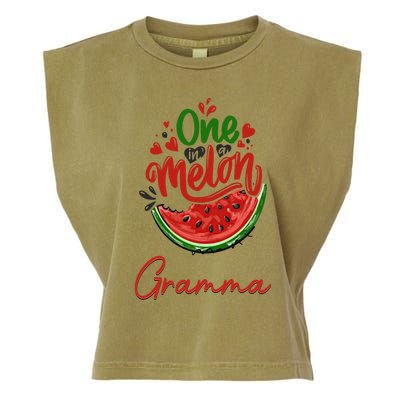 Funny One In A Melon Gramma Matching Group Gift Garment-Dyed Women's Muscle Tee