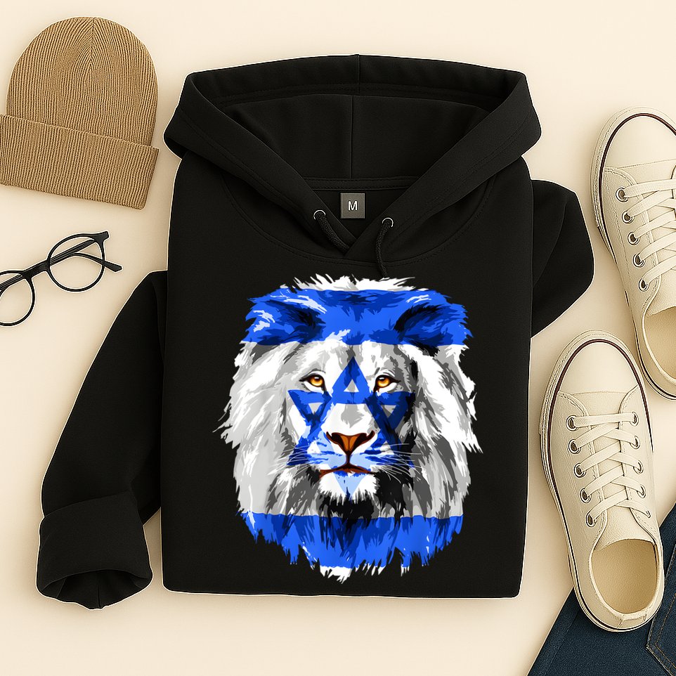 Flag Of Israel Lion Jewish Israel Flag Hoodie