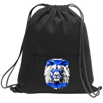 Flag Of Israel Lion Jewish Israel Flag Sweatshirt Cinch Pack Bag