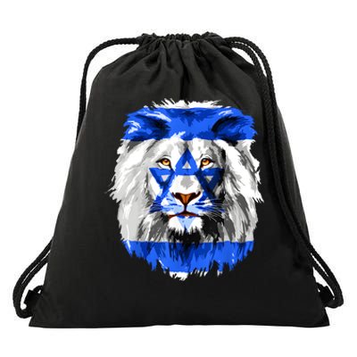 Flag Of Israel Lion Jewish Israel Flag Drawstring Bag