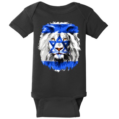 Flag Of Israel Lion Jewish Israel Flag Baby Bodysuit
