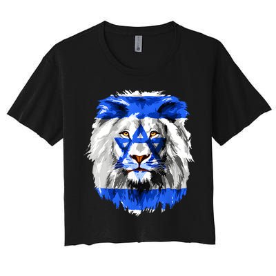 Flag Of Israel Lion Jewish Israel Flag Crop Top