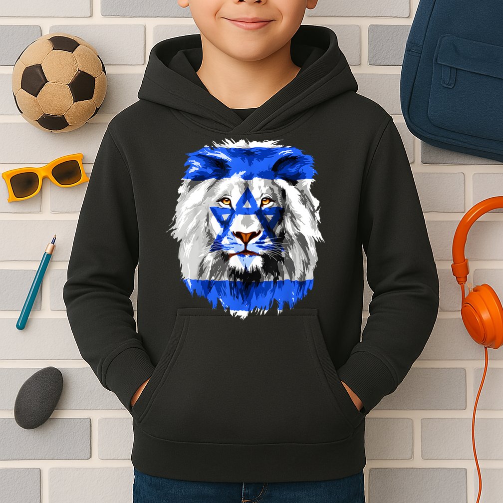 Flag Of Israel Lion Jewish Israel Flag Kids Hoodie