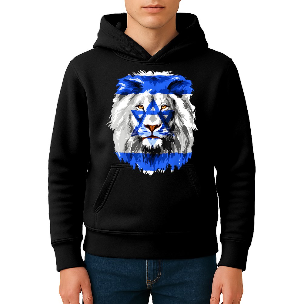 Flag Of Israel Lion Jewish Israel Flag Kids Hoodie
