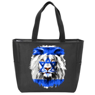 Flag Of Israel Lion Jewish Israel Flag Zip Tote Bag