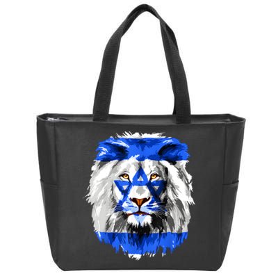 Flag Of Israel Lion Jewish Israel Flag Zip Tote Bag