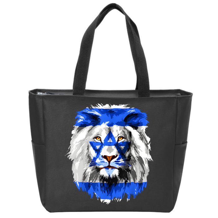 Flag Of Israel Lion Jewish Israel Flag Zip Tote Bag