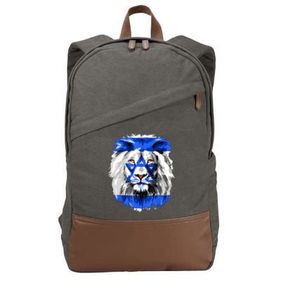 Flag Of Israel Lion Jewish Israel Flag Cotton Canvas Backpack