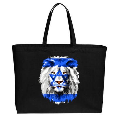 Flag Of Israel Lion Jewish Israel Flag Cotton Canvas Jumbo Tote