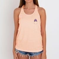 Funny Octopus In The Pocket Gift Kraken Pocket Women's Knotted Racerback Tank