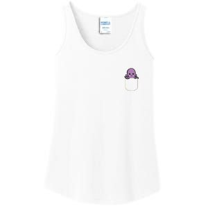 Funny Octopus In The Pocket Gift Kraken Pocket Ladies Essential Tank