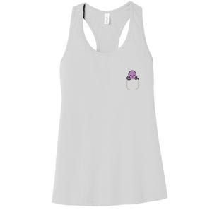 Funny Octopus In The Pocket Gift Kraken Pocket Women's Racerback Tank