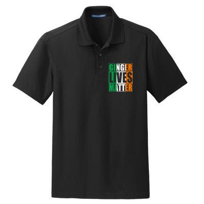 Flag Of Ireland Ginger Lives Matter St Patricks Day Gift Dry Zone Grid Polo