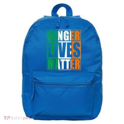 Flag Of Ireland Ginger Lives Matter St Patricks Day Gift 16 in Basic Backpack