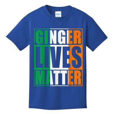 Flag Of Ireland Ginger Lives Matter St Patricks Day Gift Kids T-Shirt