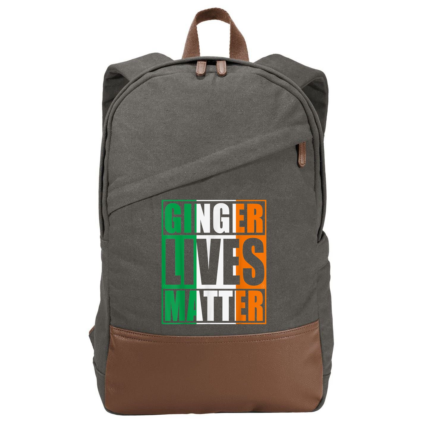 Flag Of Ireland Ginger Lives Matter St Patricks Day Gift Cotton Canvas Backpack