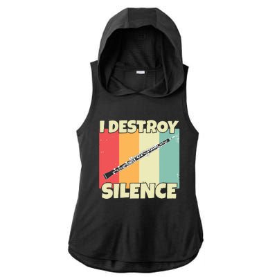 Funny Oboe Instrument I Destroy Silence For Oboe Ladies PosiCharge Tri-Blend Wicking Draft Hoodie Tank