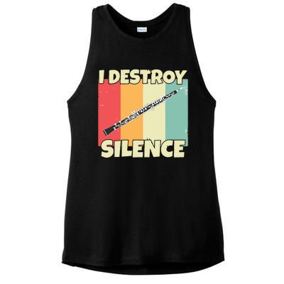 Funny Oboe Instrument I Destroy Silence For Oboe Ladies PosiCharge Tri-Blend Wicking Tank