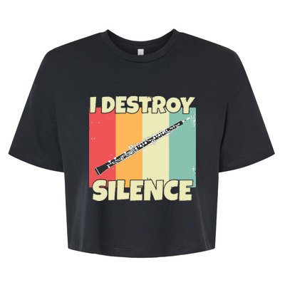 Funny Oboe Instrument I Destroy Silence For Oboe Bella+Canvas Jersey Crop Tee