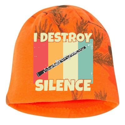 Funny Oboe Instrument I Destroy Silence For Oboe Kati - Camo Knit Beanie