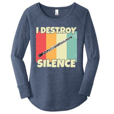 Funny Oboe Instrument I Destroy Silence For Oboe Women's Perfect Tri Tunic Long Sleeve Shirt