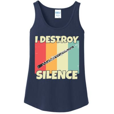 Funny Oboe Instrument I Destroy Silence For Oboe Ladies Essential Tank