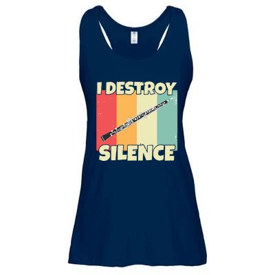 Funny Oboe Instrument I Destroy Silence For Oboe Ladies Essential Flowy Tank