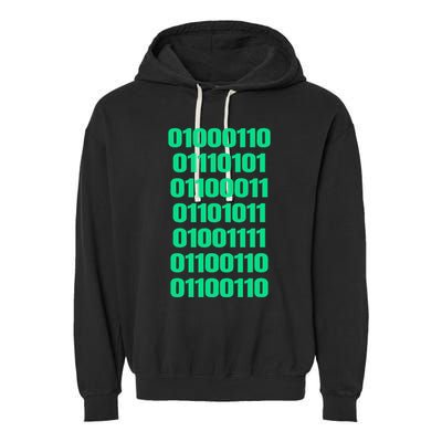 Fuck Off In Binary Code  Garment-Dyed Fleece Hoodie