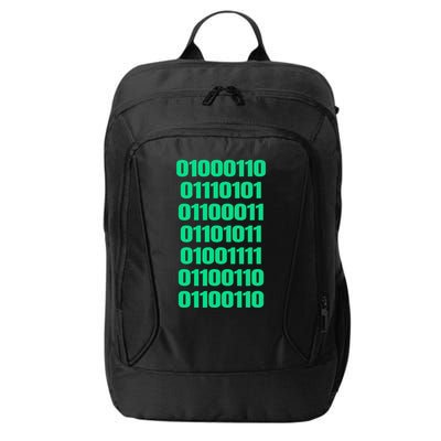 Fuck Off In Binary Code  City Backpack