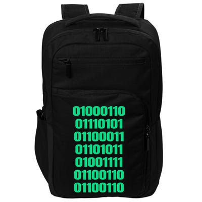 Fuck Off In Binary Code  Impact Tech Backpack
