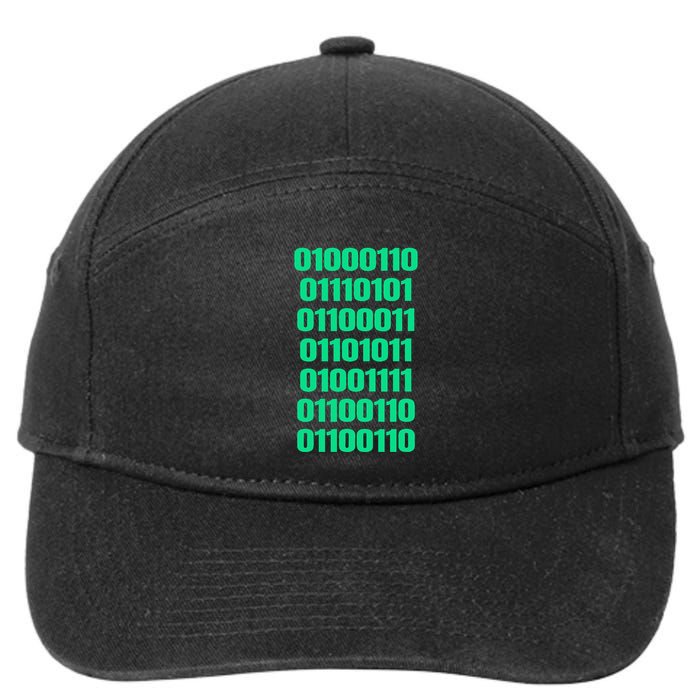 Fuck Off In Binary Code  7-Panel Snapback Hat
