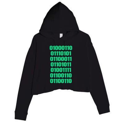 Fuck Off In Binary Code  Crop Fleece Hoodie