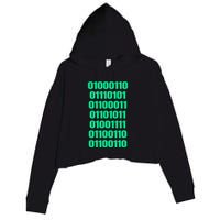 Fuck Off In Binary Code  Crop Fleece Hoodie